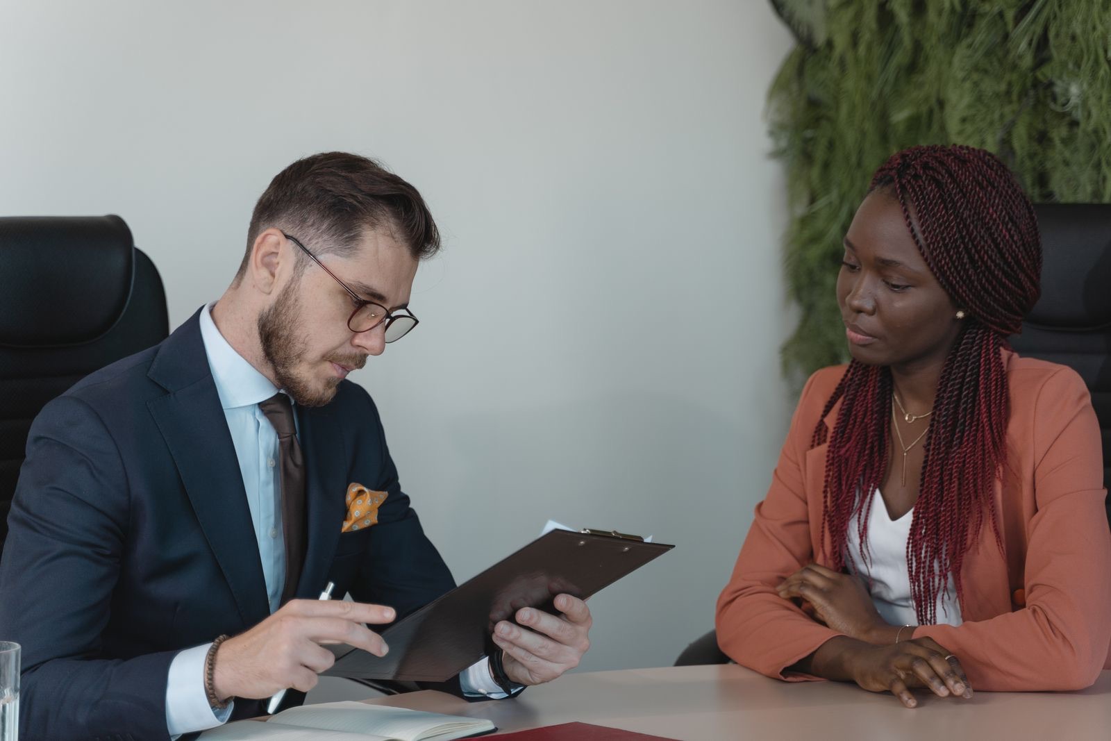 A job interview in an office