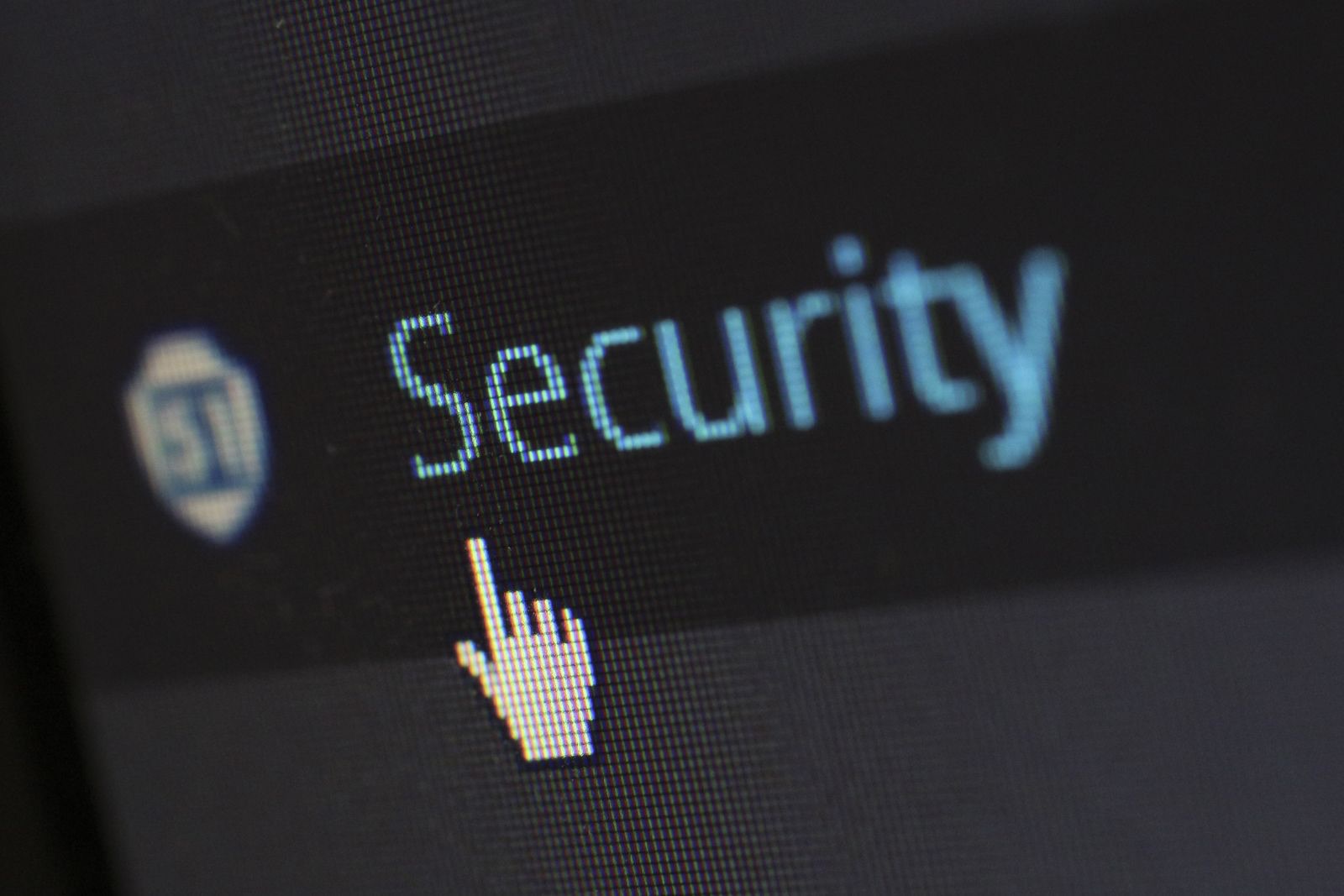 A screen showing digital security