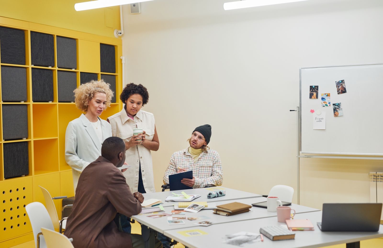 A team meeting in a modern office