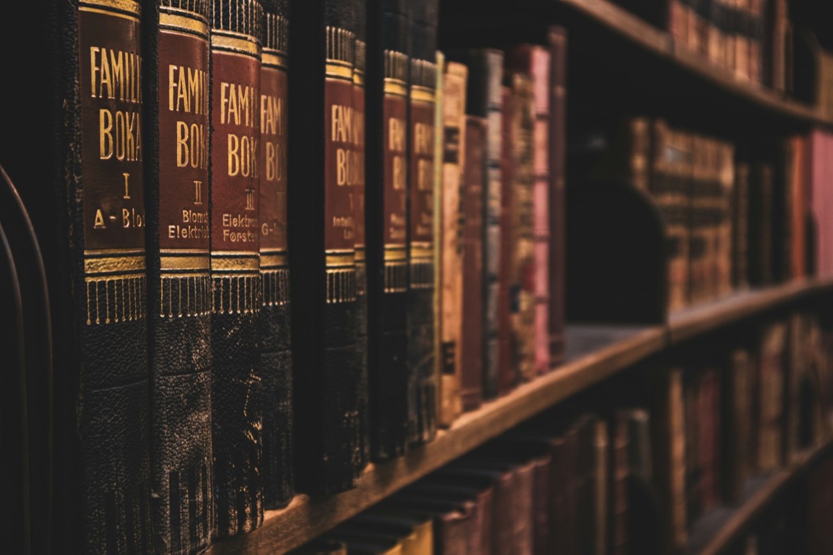 Books in bookcase