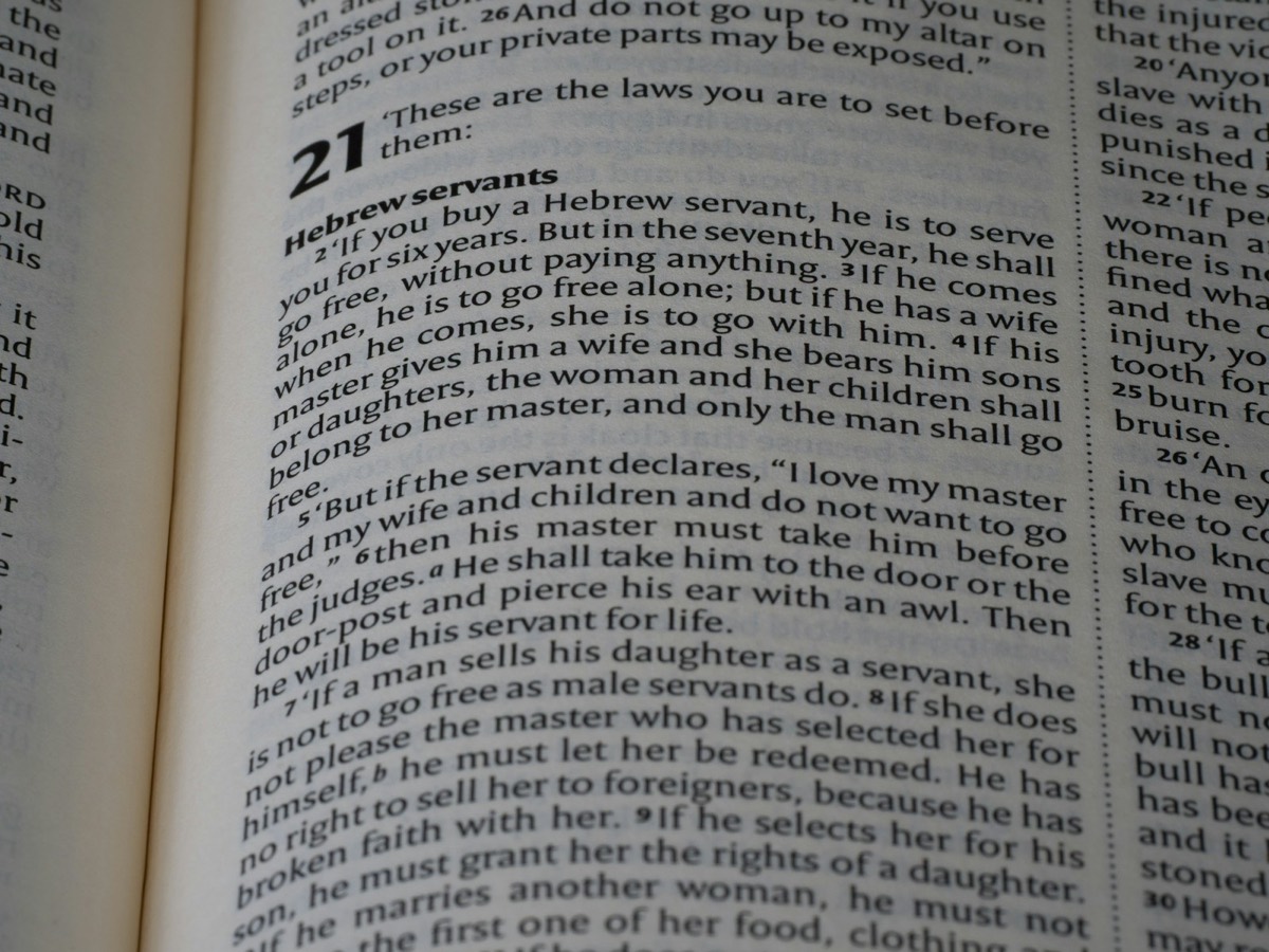 Close-up of an open book with text