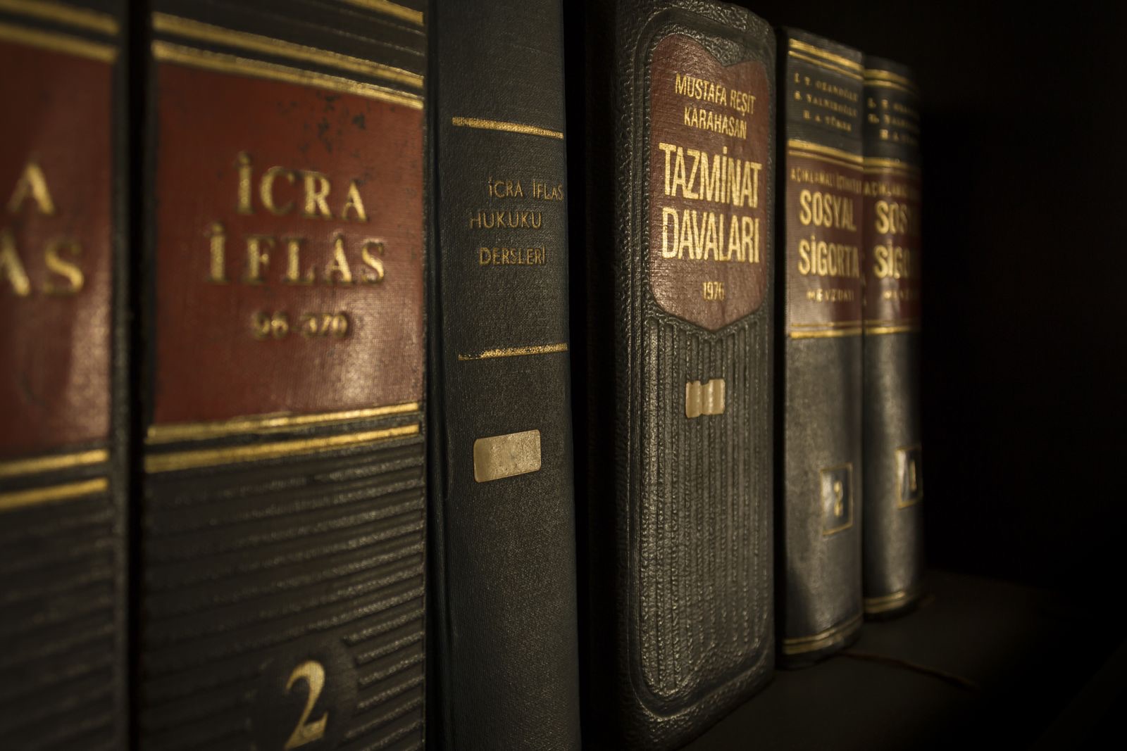 Law books on a library shelf