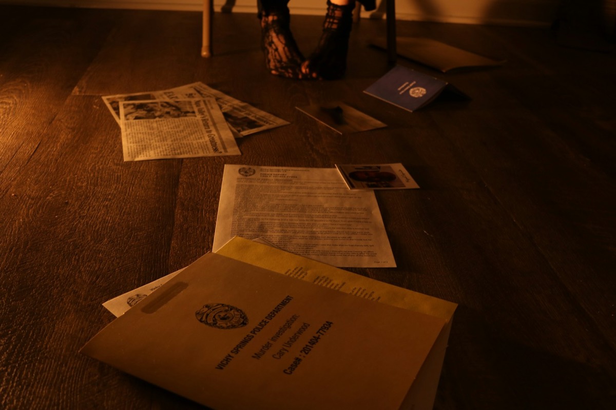 Papers and documents scattered on the floor