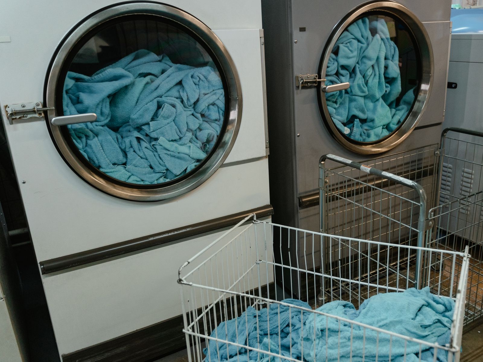 Washing machines in a laundry business