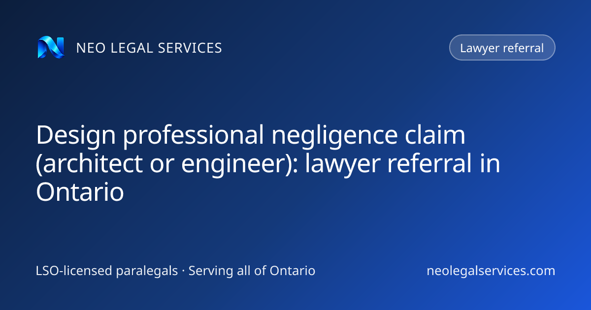 Design professional negligence claim (architect or engineer): lawyer ...