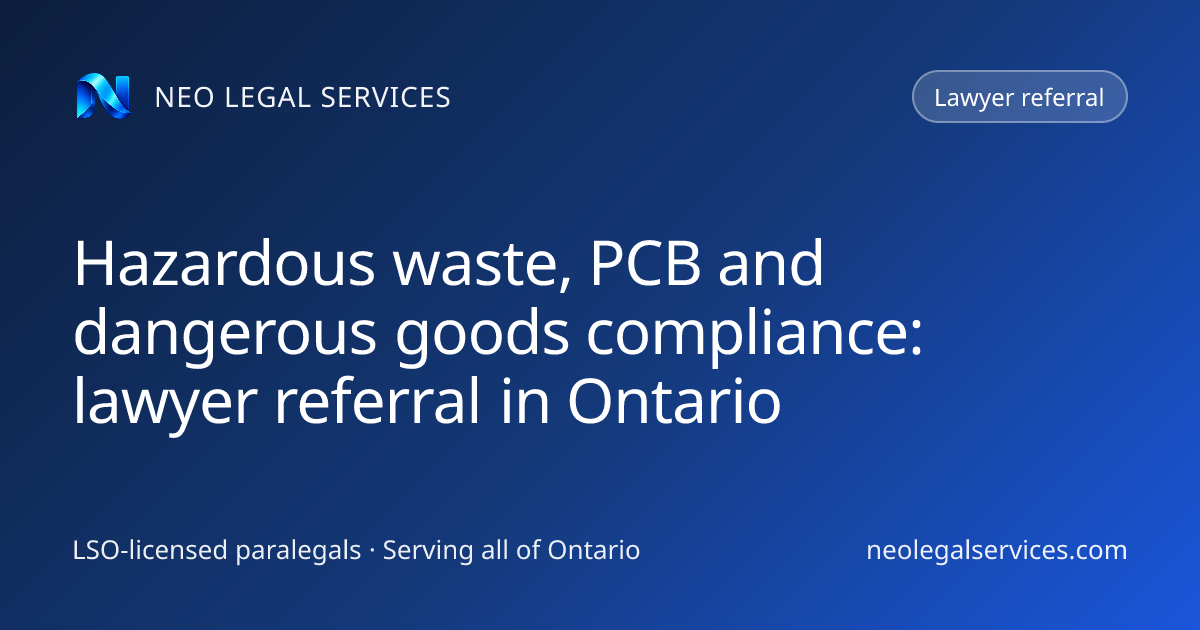Hazardous waste, PCB and dangerous goods compliance: lawyer referral in ...